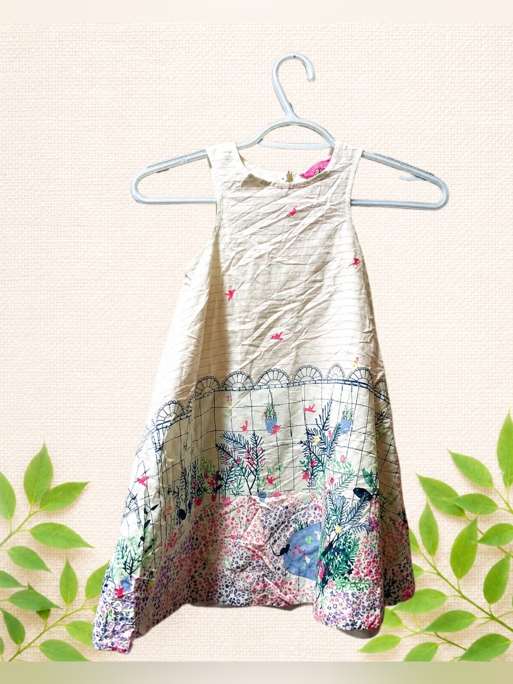 Joules Girls Sleeveless Printed Dress – Size 4T / 4Y